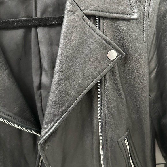 Theory black leather jacket - Picture 2 of 6